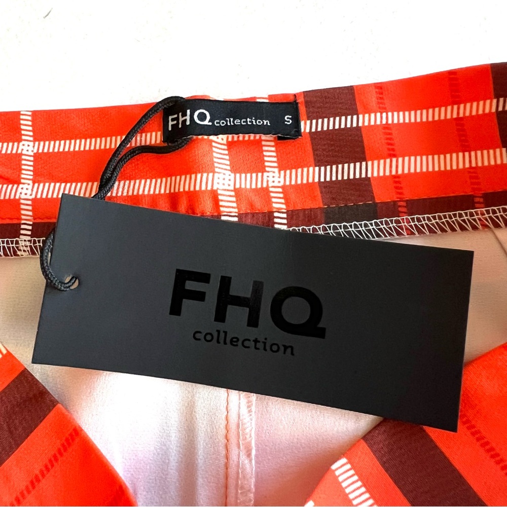 FHQ Collection Trendy Plaid Pants in Orange and Brown - Picture 9 of 9